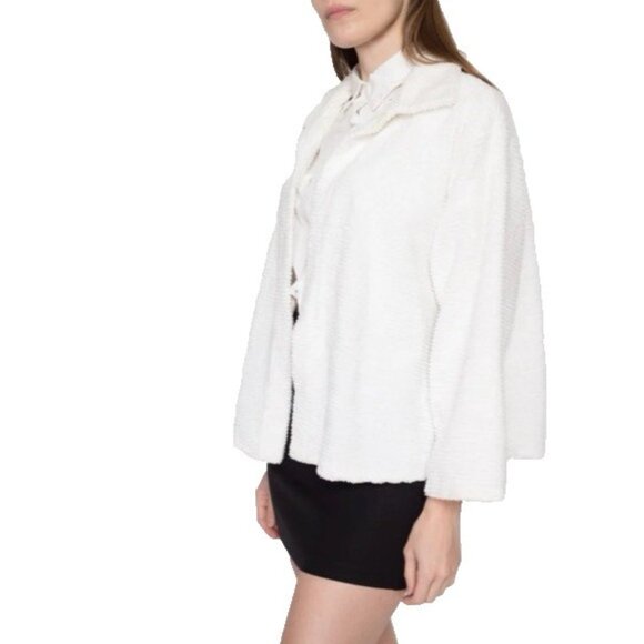 Anthropologie Stan Herman Cream Cardigan Sweater S Small Cotton Relaxed Fit - Picture 4 of 14